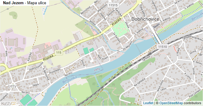 Nad Jezem - mapa ulice