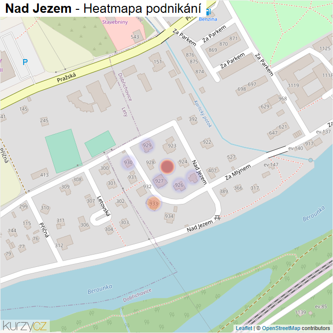 Mapa Nad Jezem - Firmy v ulici.