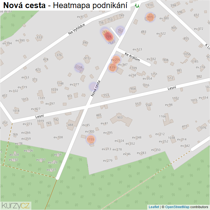 Mapa Nová cesta - Firmy v ulici.