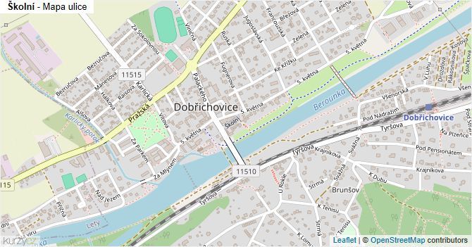 Školní - mapa ulice