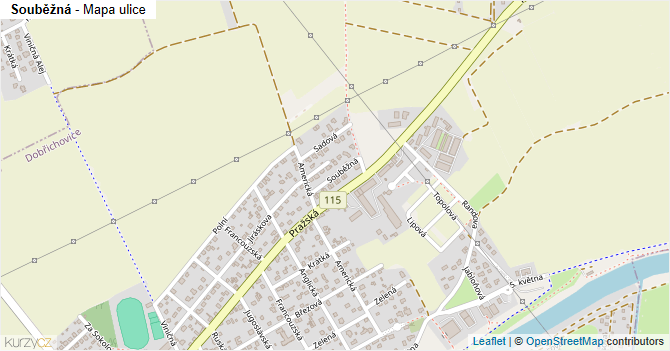 Souběžná - mapa ulice