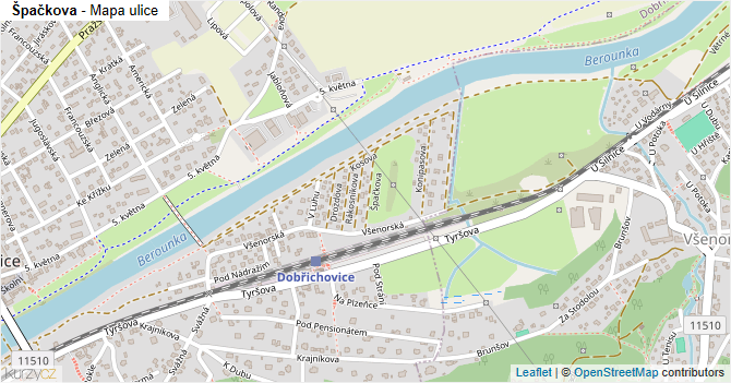 Špačkova - mapa ulice