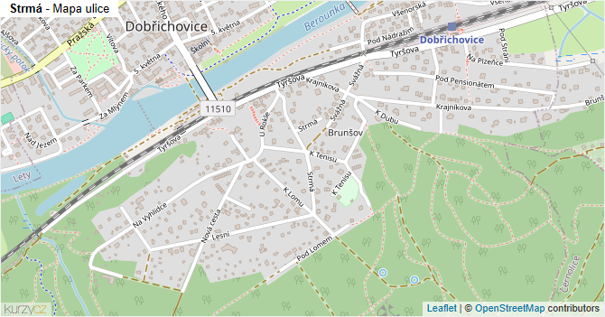 Strmá - mapa ulice