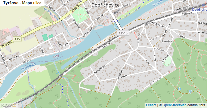 Tyršova - mapa ulice