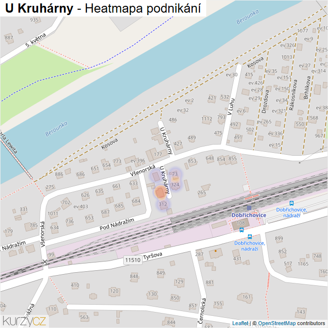 Mapa U Kruhárny - Firmy v ulici.