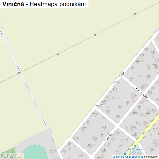 Mapa Viničná - Firmy v ulici.
