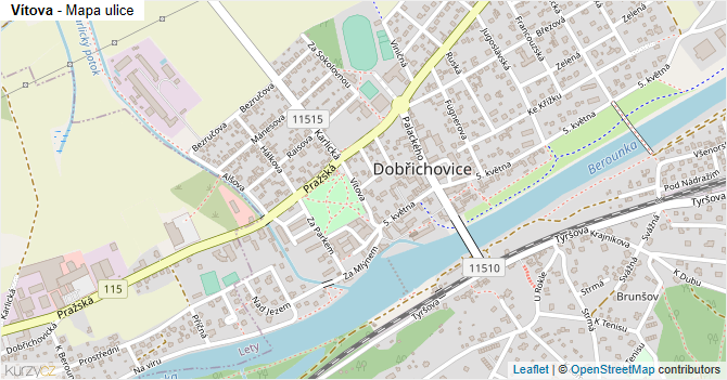 Vítova - mapa ulice