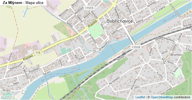 Za Mlýnem - mapa ulice