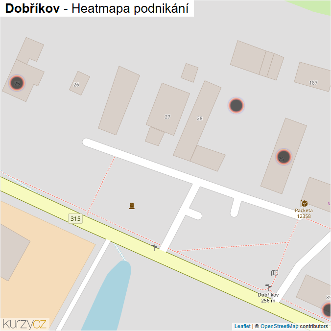 Mapa Dobříkov - Firmy v obci.