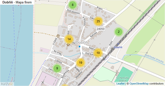 Dobříň - mapa firem