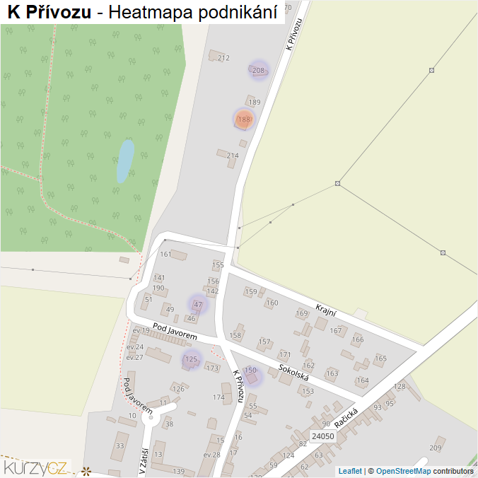 Mapa K Přívozu - Firmy v ulici.