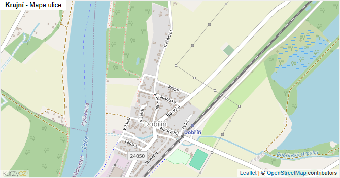Krajní - mapa ulice