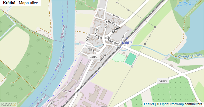 Krátká - mapa ulice
