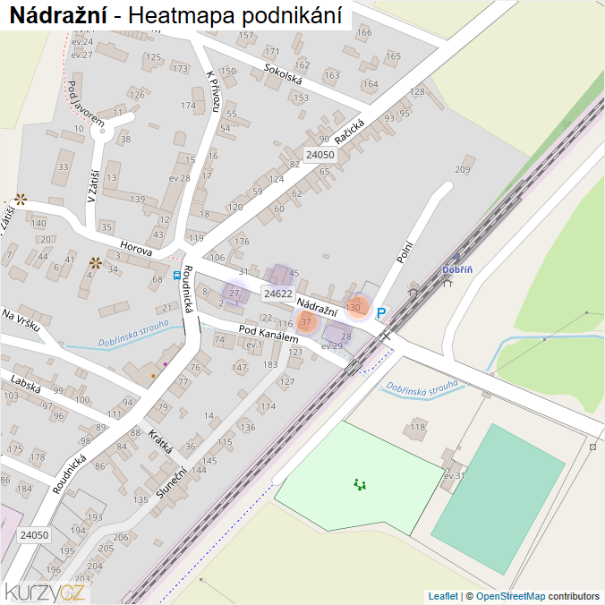 Mapa Nádražní - Firmy v ulici.