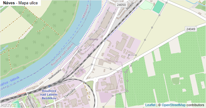 Náves - mapa ulice