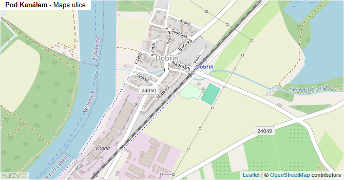 Pod Kanálem - mapa ulice