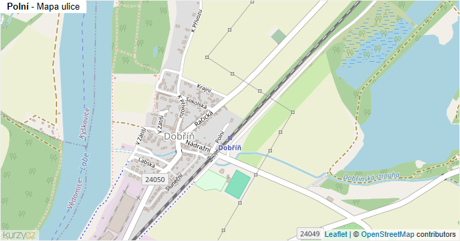 Polní - mapa ulice