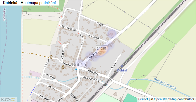 Račická - mapa podnikání