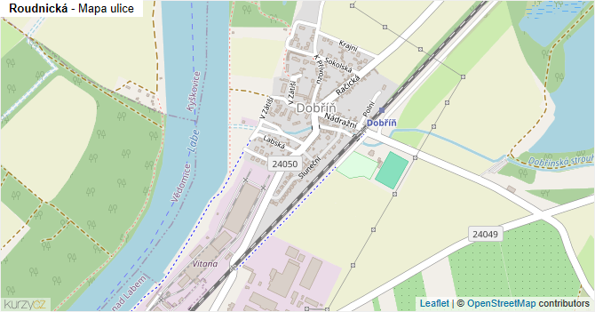 Roudnická - mapa ulice