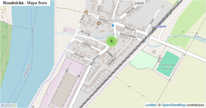 Roudnická - mapa firem