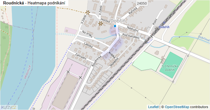 Roudnická - mapa podnikání