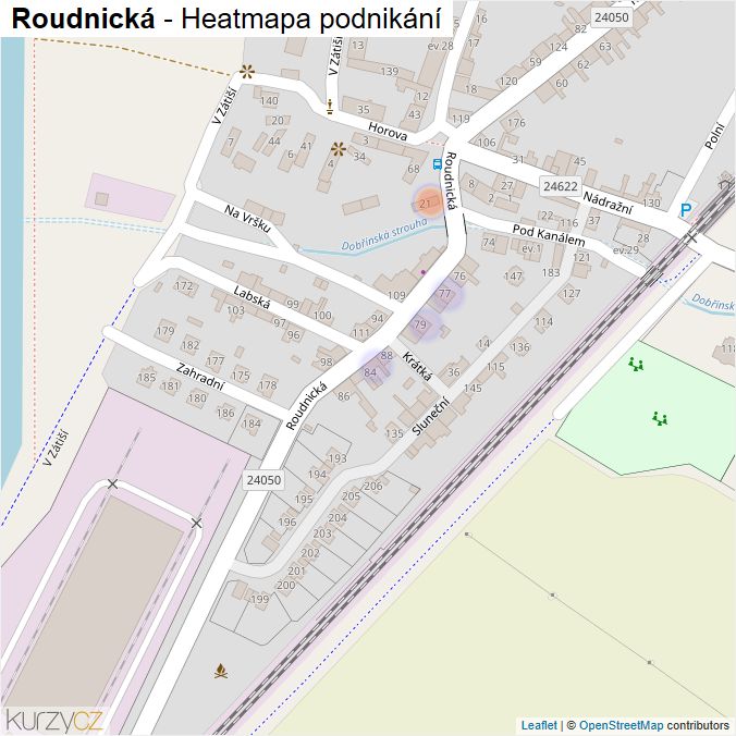 Mapa Roudnická - Firmy v ulici.