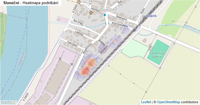 Sluneční - mapa podnikání