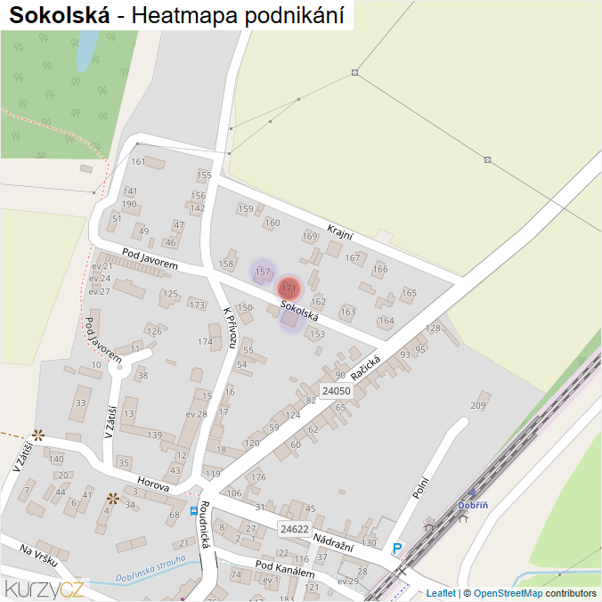 Mapa Sokolská - Firmy v ulici.