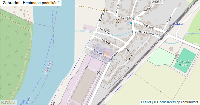 Zahradní - mapa podnikání