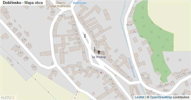 Dobřínsko - mapa obce