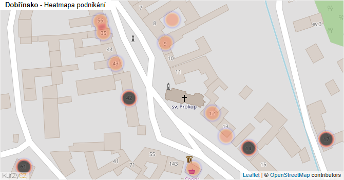 Dobřínsko - mapa podnikání