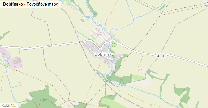 Dobřínsko - záplavové mapy stoleté vody