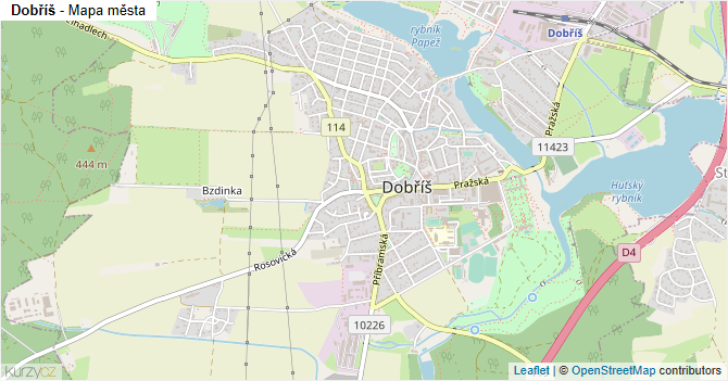 Dobříš - mapa města