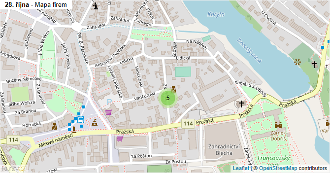 28. října - mapa firem