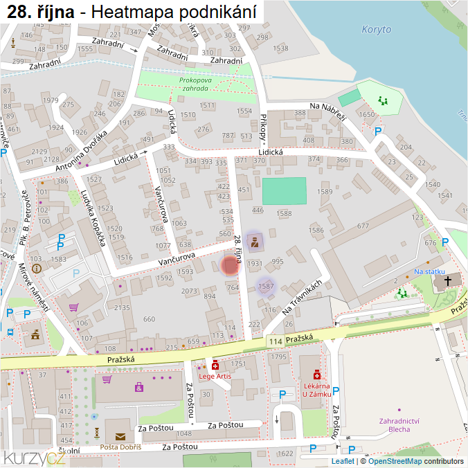Mapa 28. října - Firmy v ulici.
