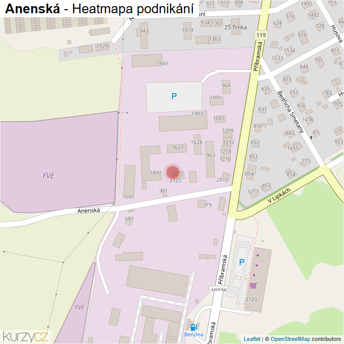 Mapa Anenská - Firmy v ulici.