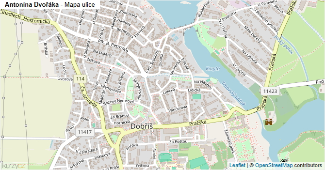 Antonína Dvořáka - mapa ulice
