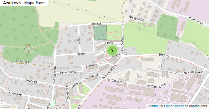 Azalková - mapa firem