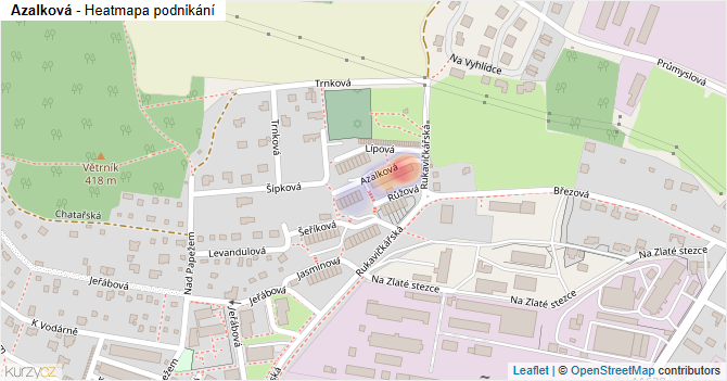 Azalková - mapa podnikání