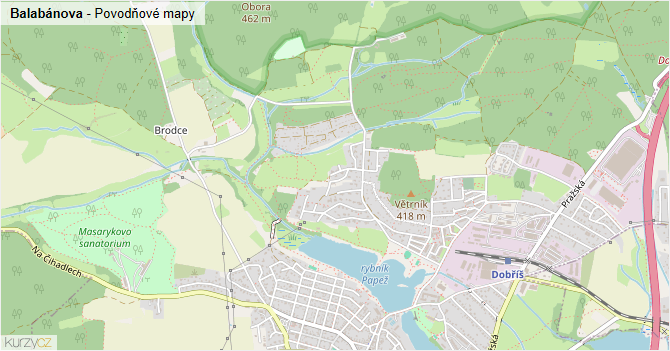 Balabánova - záplavové mapy stoleté vody