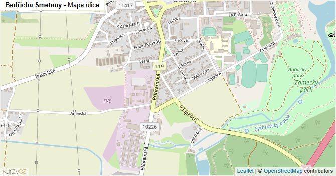 Bedřicha Smetany - mapa ulice