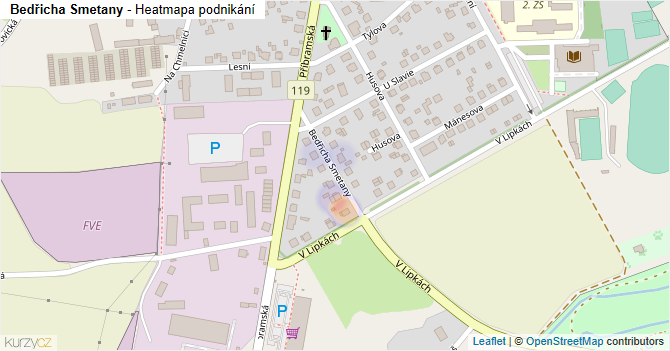 Bedřicha Smetany - mapa podnikání