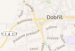 Bezručova v obci Dobříš - mapa ulice