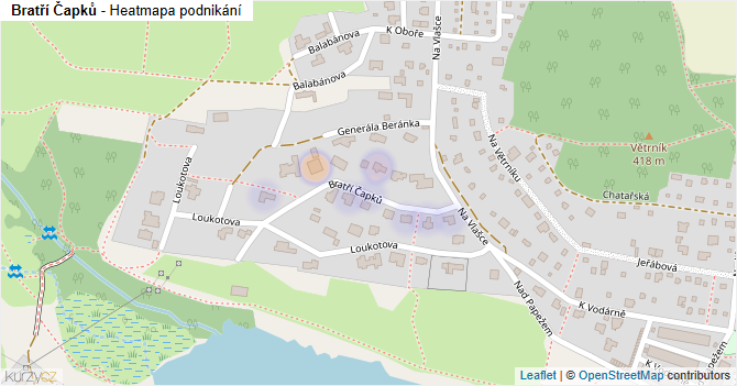 Bratří Čapků - mapa podnikání