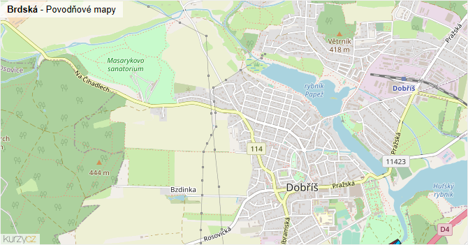 Brdská - záplavové mapy stoleté vody