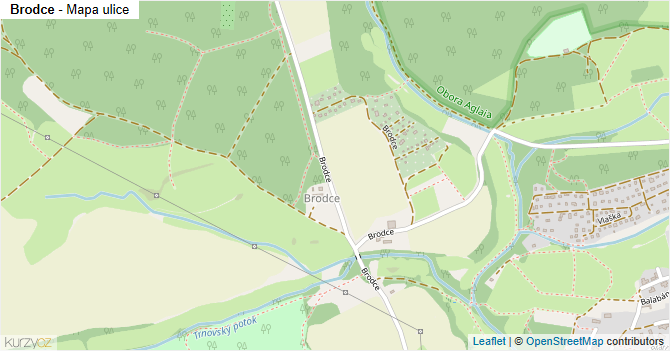 Brodce - mapa ulice