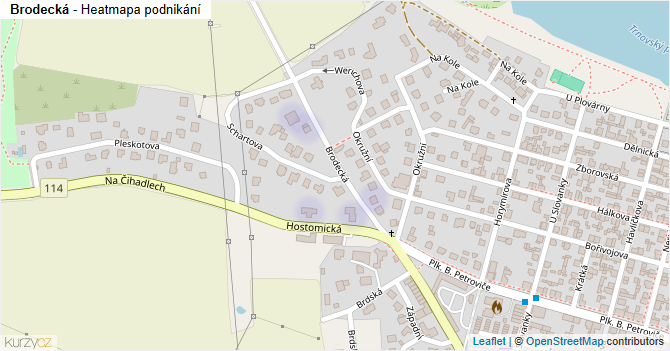 Brodecká - mapa podnikání