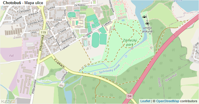 Chotobuš - mapa ulice