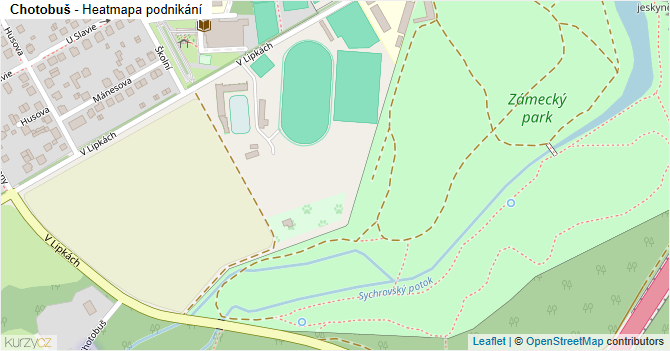 Chotobuš - mapa podnikání