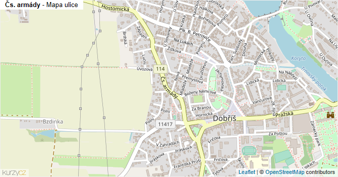 Čs. armády - mapa ulice